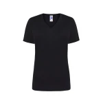 Camiseta mujer JHK mod. Regular cuello en V gris melange personalizable con logo