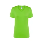 Camiseta mujer JHK mod. Regular cuello en V gris melange personalizable con logo