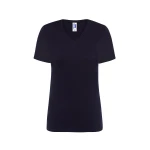 Camiseta mujer JHK mod. Regular cuello en V gris melange personalizable con logo