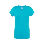 Camiseta mujer JHK mod. Regular cuello en V gris melange personalizable con logo