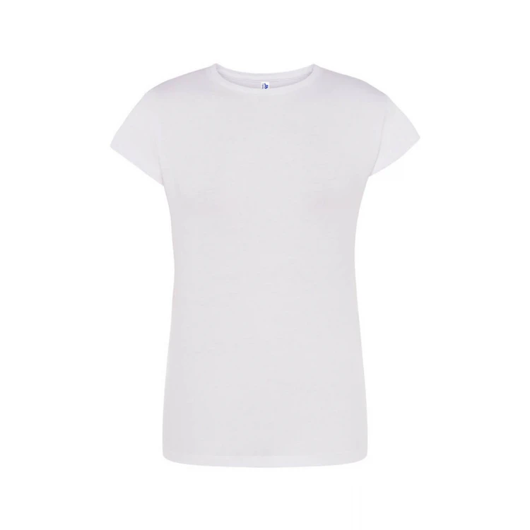 Camiseta mujer JHK Premium gris mezcla personalizable con logo de empresa
