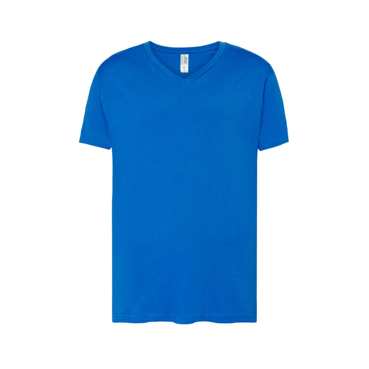 T-shirt JHK Urban col en V coton à personnaliser avec logotype