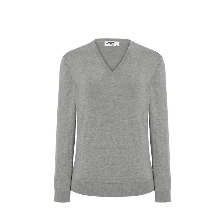 Pullover donna RUSSELL collo a V in viscosa nylon, pronto per personalizzazione con logo