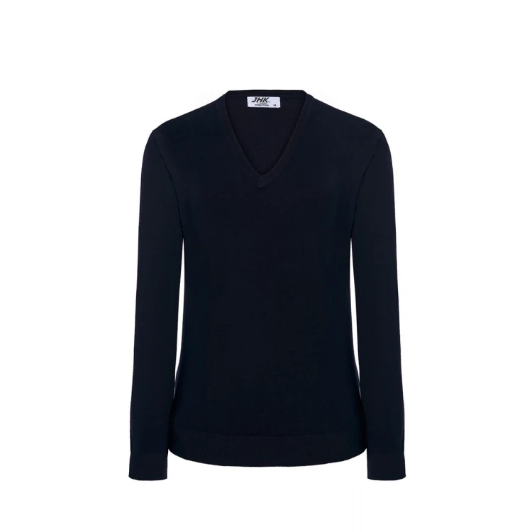 Pullover donna RUSSELL collo a V in viscosa nylon, pronto per personalizzazione con logo