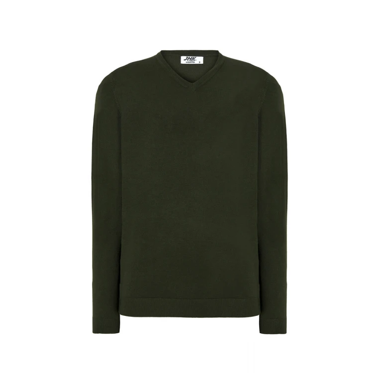 Pullover uomo JHK con scollo a V in viscosa e nylon, taglio aderente moderno