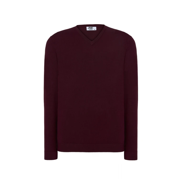 Pullover uomo JHK con scollo a V in viscosa e nylon, taglio aderente moderno