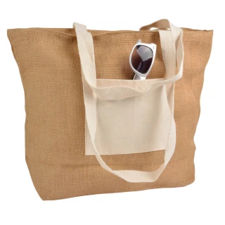 Borse juta con chiusura zip