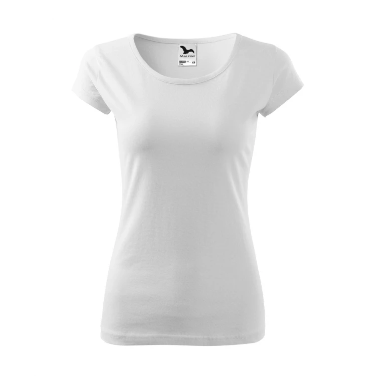 Camiseta mujer ajustada MALFINI Pure de manga corta, jersey de algodón personalizada con logotipo