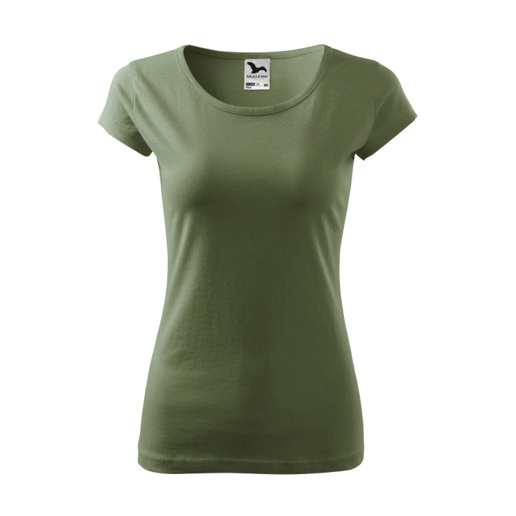 Camiseta mujer ajustada MALFINI Pure de manga corta, jersey de algodón personalizada con logotipo