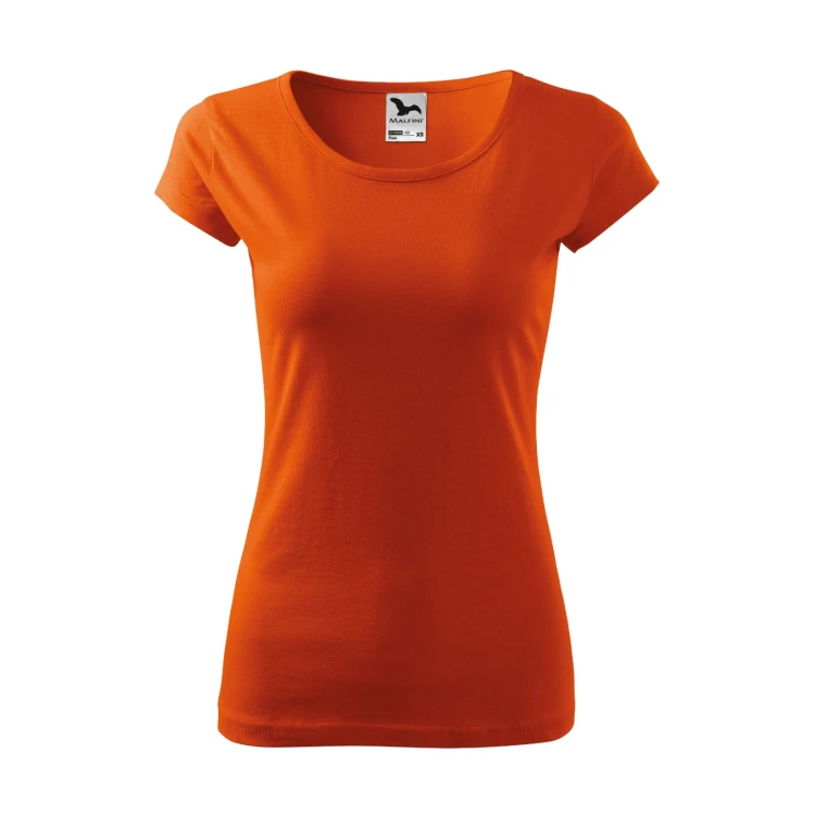 Camiseta mujer ajustada MALFINI Pure de manga corta, jersey de algodón personalizada con logotipo