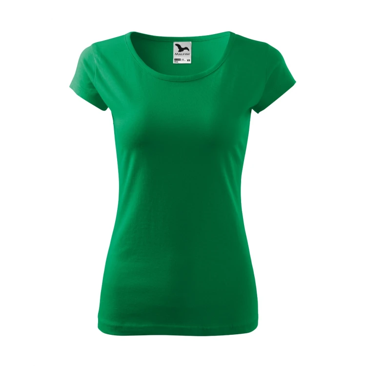 Camiseta mujer ajustada MALFINI Pure de manga corta, jersey de algodón personalizada con logotipo