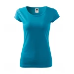 Camiseta mujer ajustada MALFINI Pure de manga corta, jersey de algodón personalizada con logotipo
