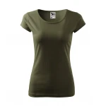 Camiseta mujer ajustada MALFINI Pure de manga corta, jersey de algodón personalizada con logotipo