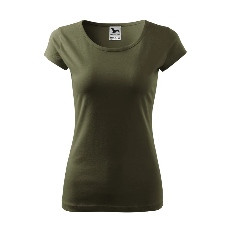 Camiseta mujer ajustada MALFINI Pure de manga corta, jersey de algodón personalizada con logotipo