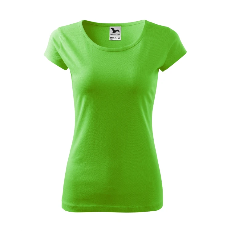 Camiseta mujer ajustada MALFINI Pure de manga corta, jersey de algodón personalizada con logotipo