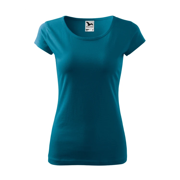 Camiseta mujer ajustada MALFINI Pure de manga corta, jersey de algodón personalizada con logotipo
