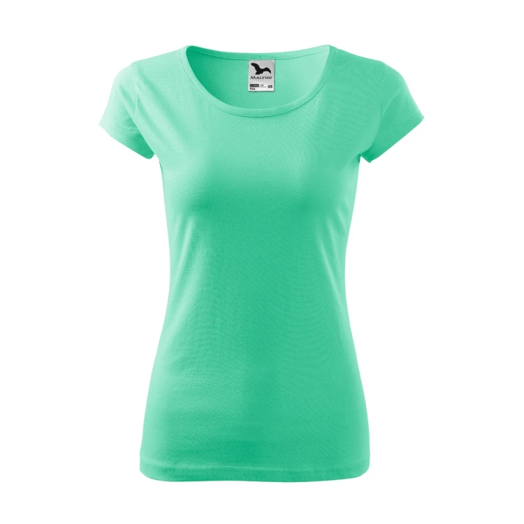 Camiseta mujer ajustada MALFINI Pure de manga corta, jersey de algodón personalizada con logotipo