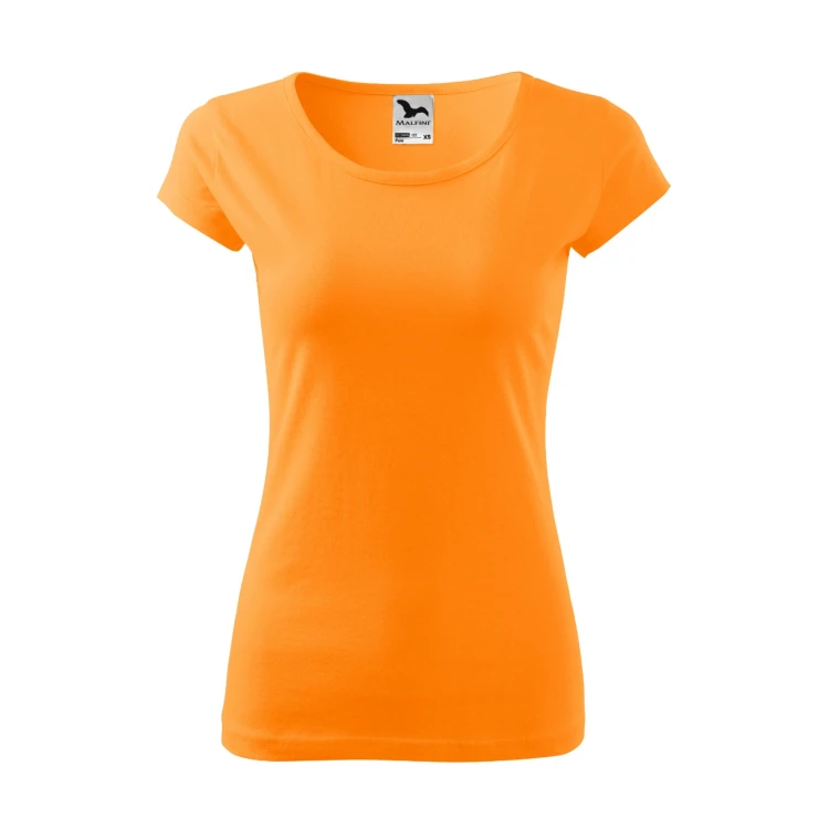 Camiseta mujer ajustada MALFINI Pure de manga corta, jersey de algodón personalizada con logotipo