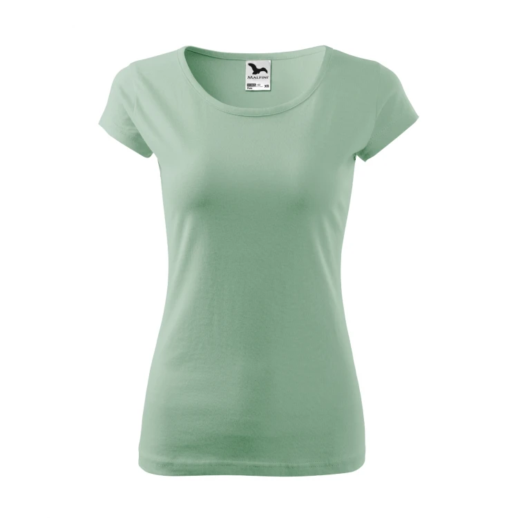 Camiseta mujer ajustada MALFINI Pure de manga corta, jersey de algodón personalizada con logotipo