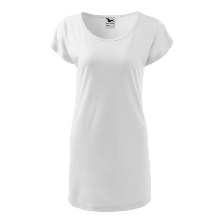 Women's t-shirt dress MALFINI mod. Love with boat neckline and kimono sleeves, relaxed fit