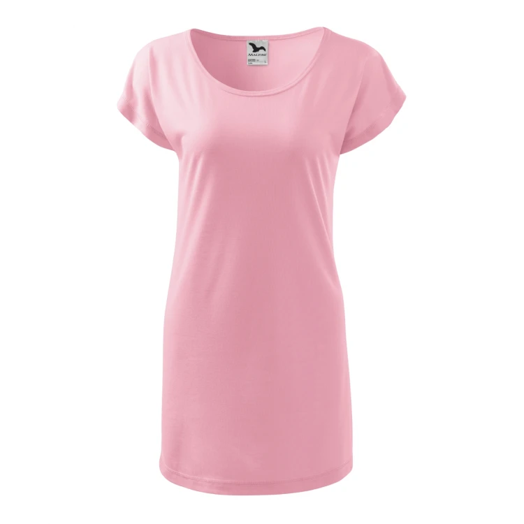 Women's t-shirt dress MALFINI mod. Love with boat neckline and kimono sleeves, relaxed fit