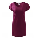 Women's t-shirt dress MALFINI mod. Love with boat neckline and kimono sleeves, relaxed fit