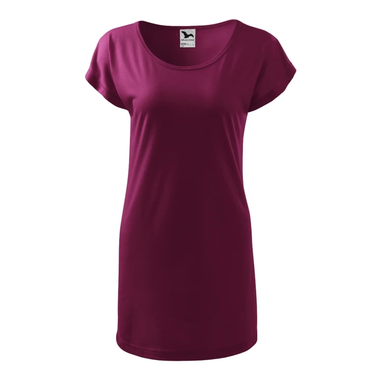 Women's t-shirt dress MALFINI mod. Love with boat neckline and kimono sleeves, relaxed fit