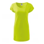 Women's t-shirt dress MALFINI mod. Love with boat neckline and kimono sleeves, relaxed fit