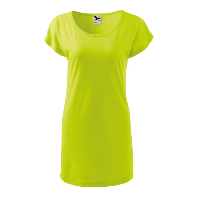 Women's t-shirt dress MALFINI mod. Love with boat neckline and kimono sleeves, relaxed fit