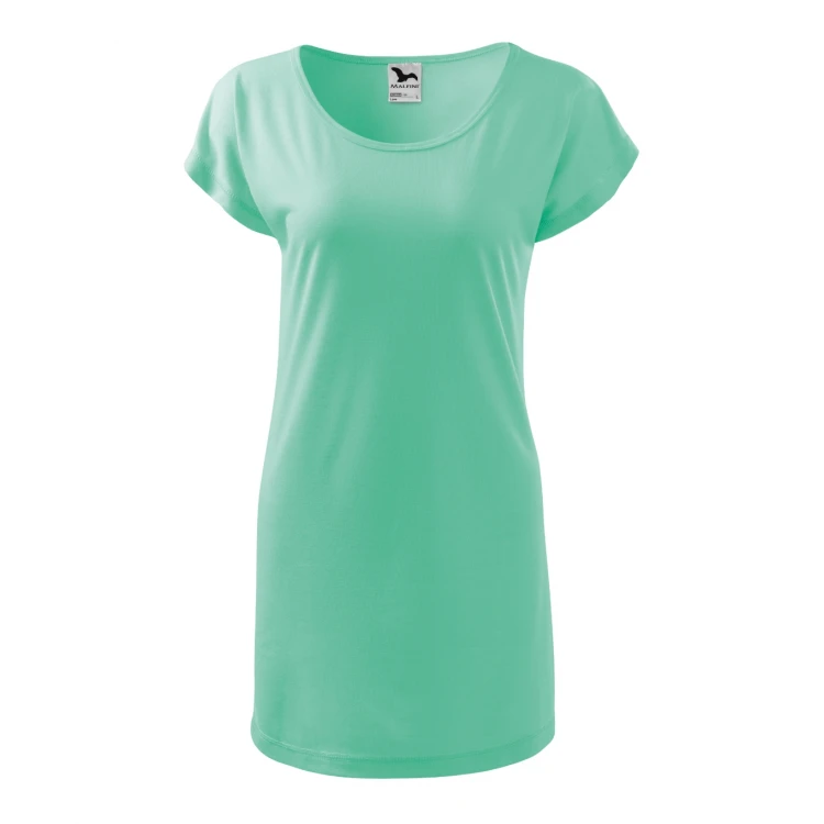 Women's t-shirt dress MALFINI mod. Love with boat neckline and kimono sleeves, relaxed fit