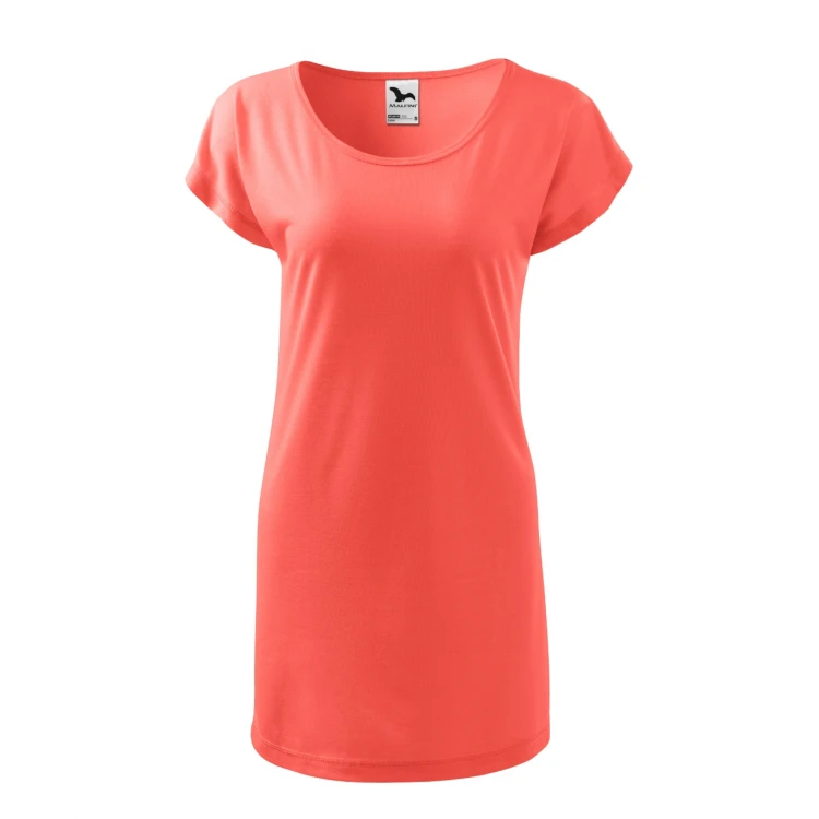 Women's t-shirt dress MALFINI mod. Love with boat neckline and kimono sleeves, relaxed fit