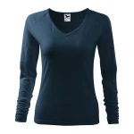 Camiseta mujer MALFINI Elegance en blanco con escote en V, corte ajustado, para personalizar con logo