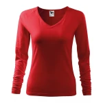 Camiseta mujer MALFINI Elegance en blanco con escote en V, corte ajustado, para personalizar con logo