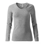 Camiseta mujer MALFINI Elegance en blanco con escote en V, corte ajustado, para personalizar con logo