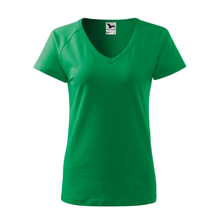 Camiseta mujer MALFINI Dream con cuello en V y mangas raglán, disponible para personalizar con su logo