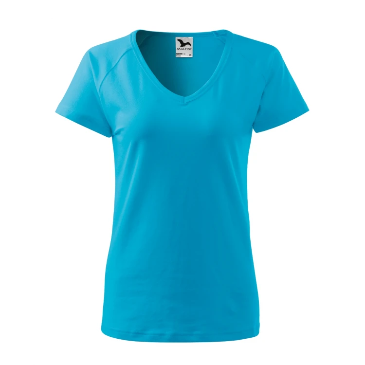 Camiseta mujer MALFINI Dream con cuello en V y mangas raglán, disponible para personalizar con su logo
