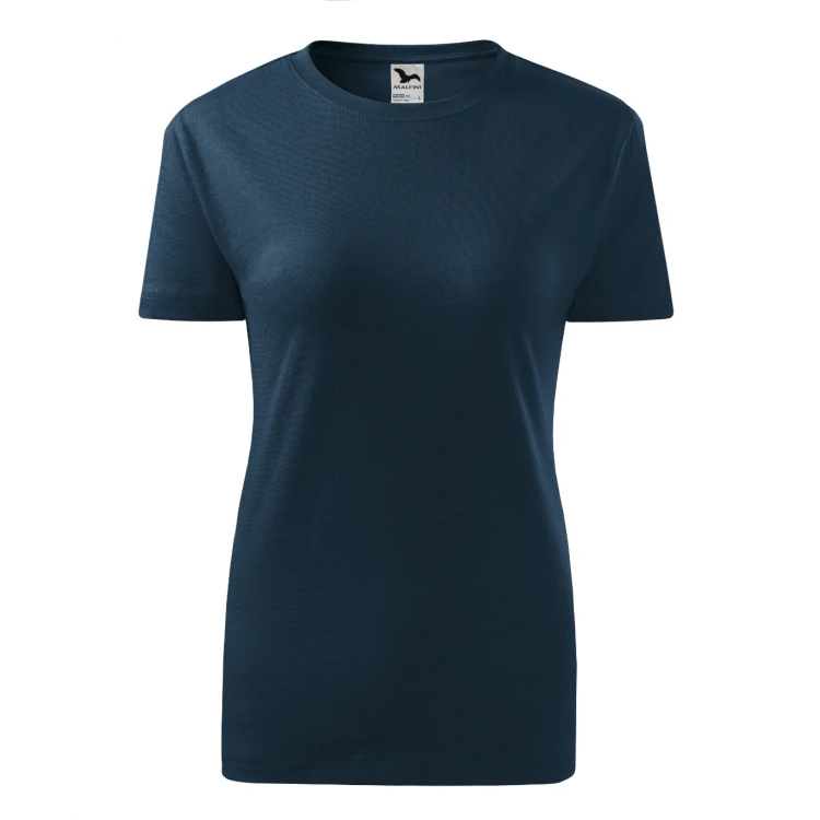 Camiseta mujer MALFINI Classic en algodón 100%, corte ajustado y cuello redondo fino, disponible para personalizar