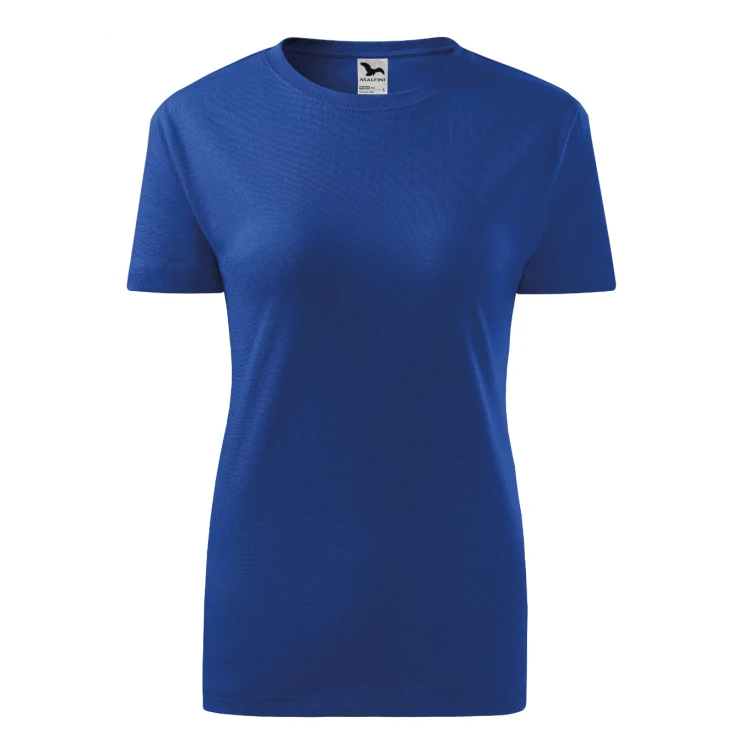 Camiseta mujer MALFINI Classic en algodón 100%, corte ajustado y cuello redondo fino, disponible para personalizar