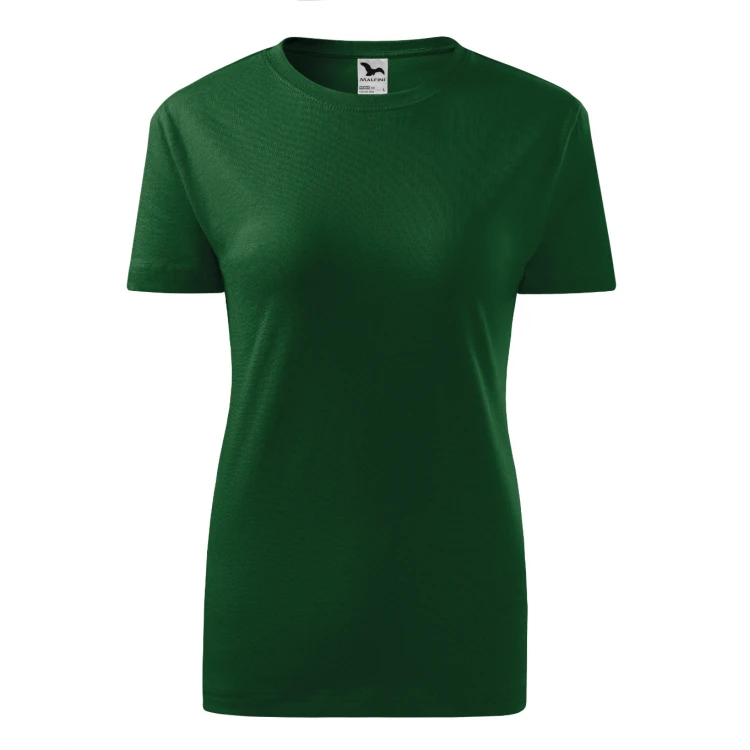 Camiseta mujer MALFINI Classic en algodón 100%, corte ajustado y cuello redondo fino, disponible para personalizar