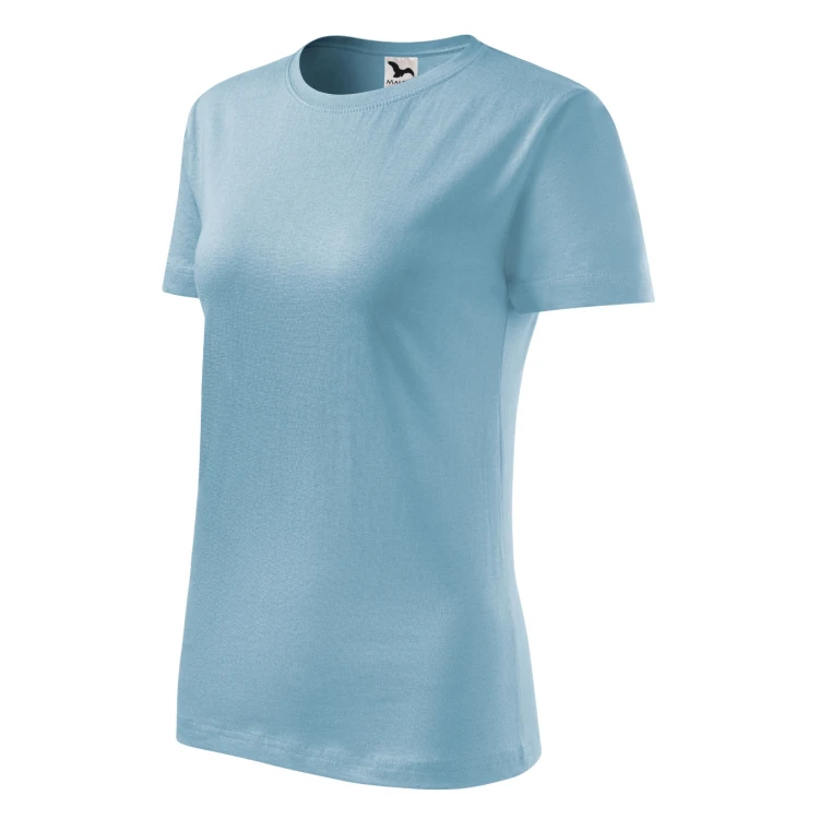 Camiseta mujer MALFINI Classic en algodón 100%, corte ajustado y cuello redondo fino, disponible para personalizar
