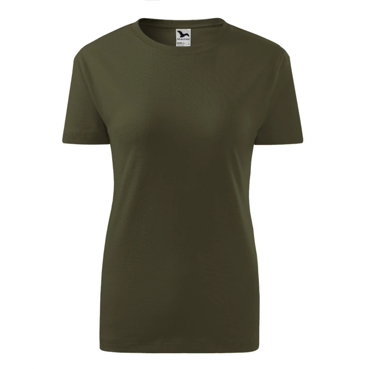 Camiseta mujer MALFINI Classic en algodón 100%, corte ajustado y cuello redondo fino, disponible para personalizar