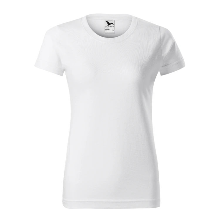 Camiseta mujer MALFINI mod. Basic en algodón single jersey, frente y dorso, personalizable con logo empresarial