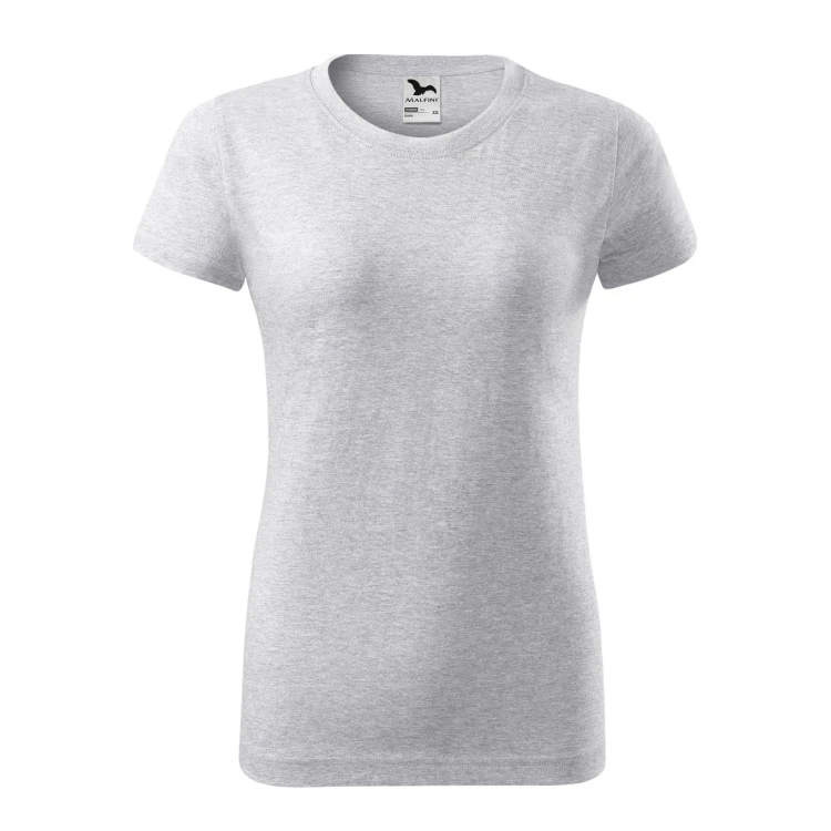 Camiseta mujer MALFINI mod. Basic en algodón single jersey, frente y dorso, personalizable con logo empresarial