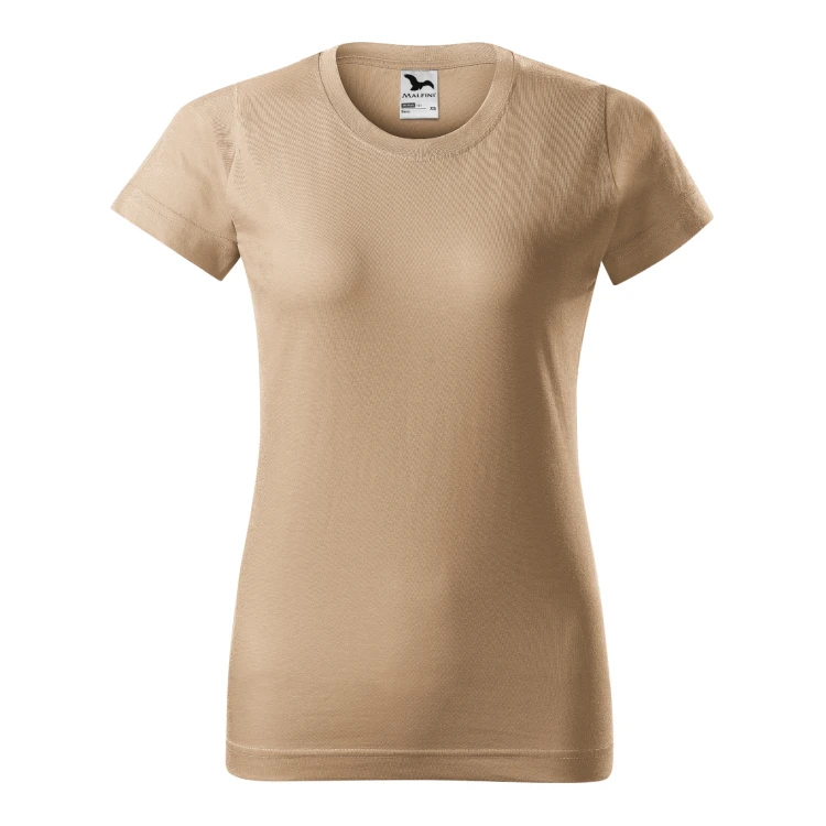 Camiseta mujer MALFINI mod. Basic en algodón single jersey, frente y dorso, personalizable con logo empresarial