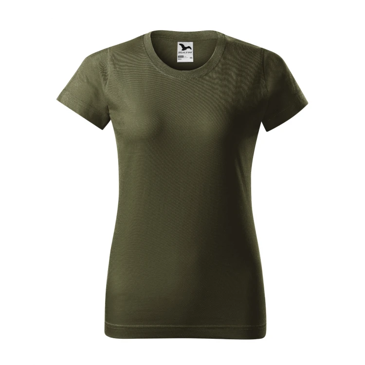 Camiseta mujer MALFINI mod. Basic en algodón single jersey, frente y dorso, personalizable con logo empresarial