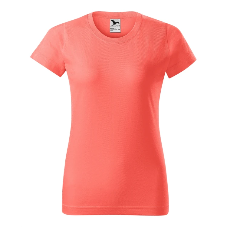 Camiseta mujer MALFINI mod. Basic en algodón single jersey, frente y dorso, personalizable con logo empresarial