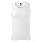 Camiseta sin mangas para hombre en punto liso con cuello y sisas reforzados