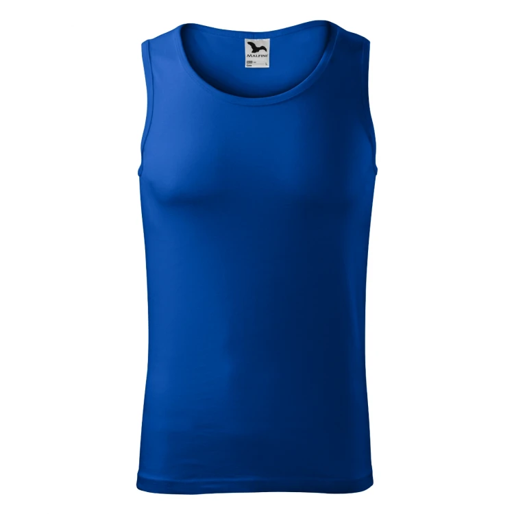 Camiseta sin mangas para hombre en punto liso con cuello y sisas reforzados