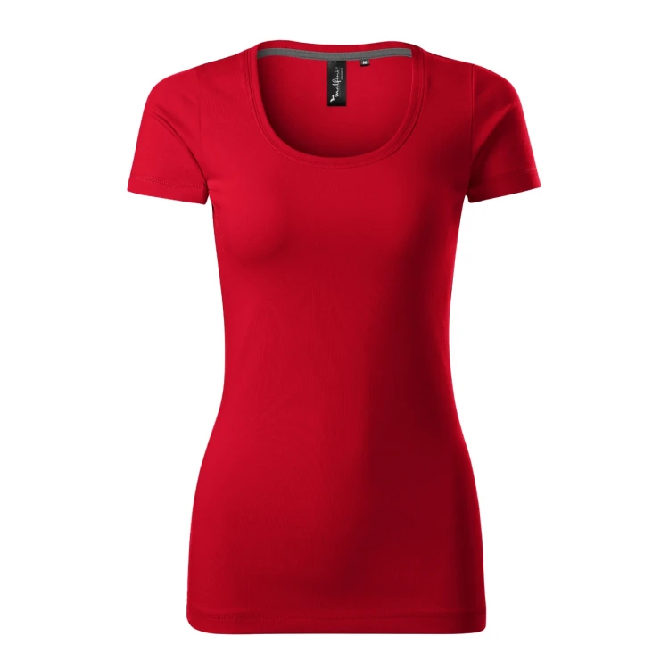 Camiseta mujer MALFINI Action en algodón elastano, corte slim fit con escote profundo, vista frontal para personalizar con logo