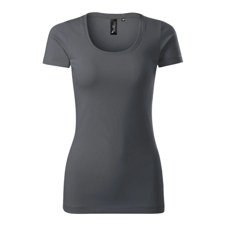 Camiseta mujer MALFINI Action en algodón elastano, corte slim fit con escote profundo, vista frontal para personalizar con logo